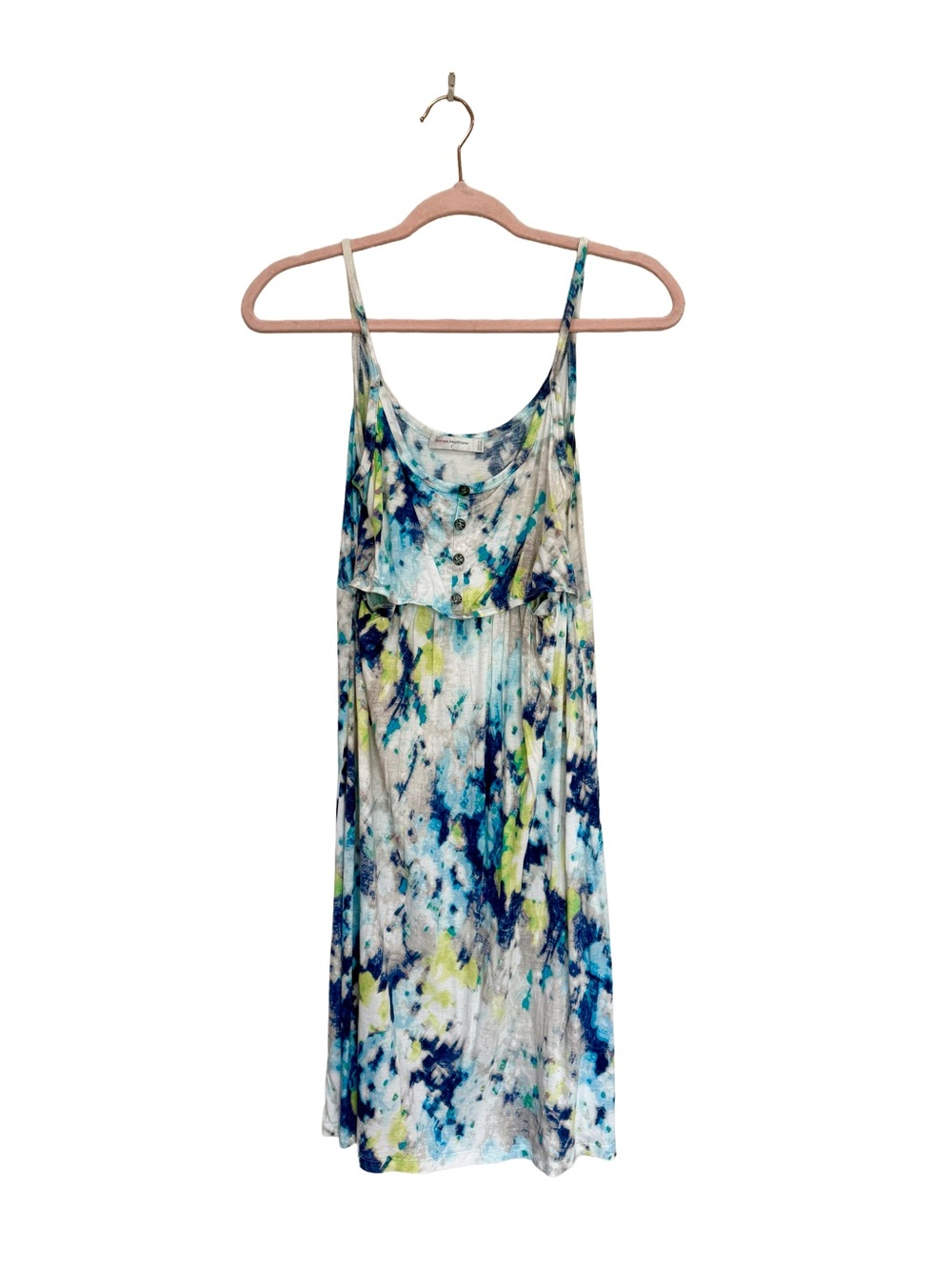 Annee Matthew Maternity Nursing Blue Tie-Dye Summer Dress Sundress Womens Size S